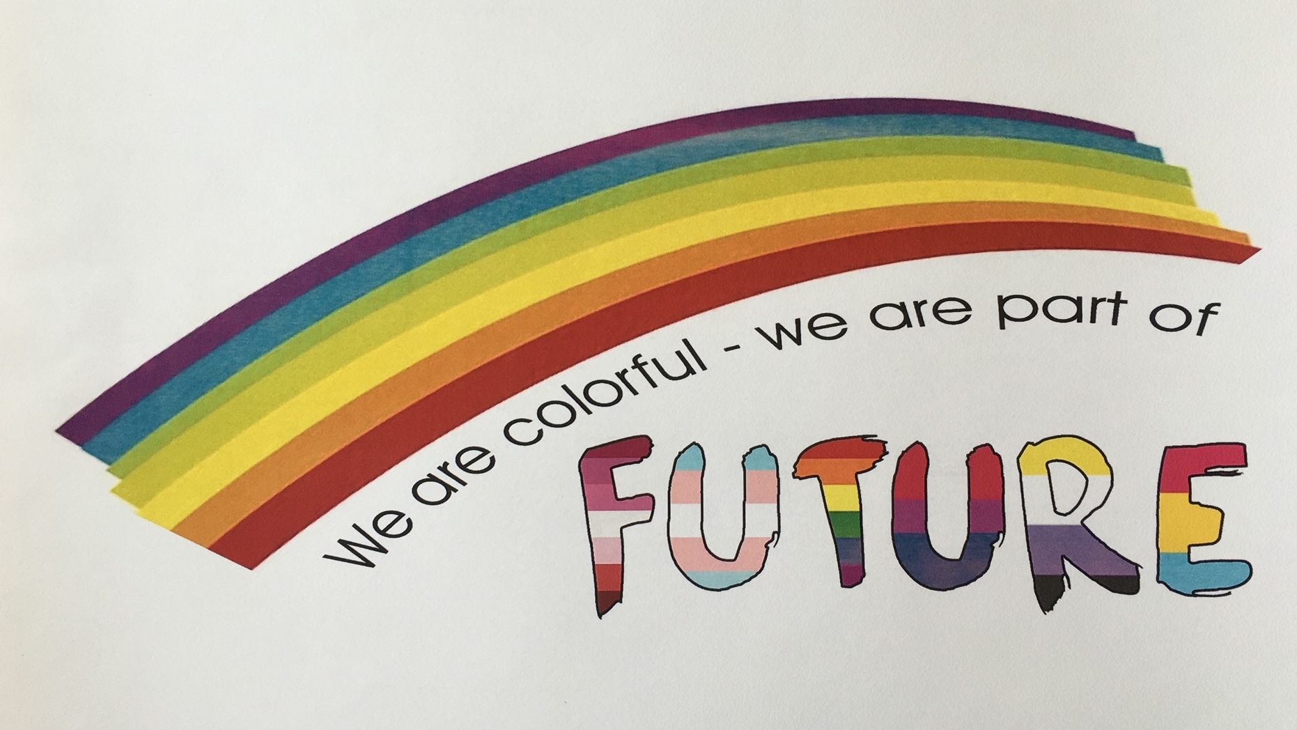 Druckmotiv für das T-Shirt mit Regenbogenfahne